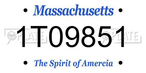 1T09851 Massachusetts License Plate