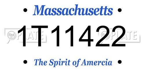 1T11422 Massachusetts License Plate