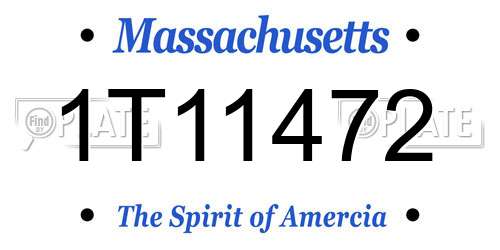 1T11472 Massachusetts License Plate