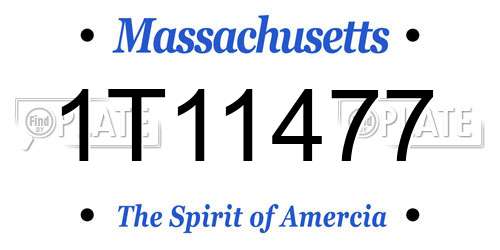 1T11477 Massachusetts License Plate