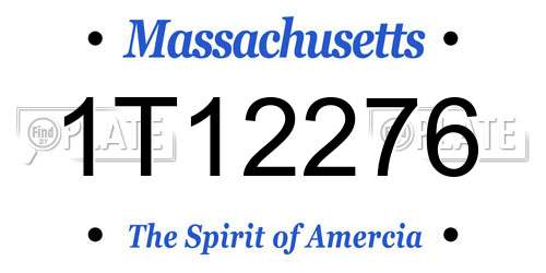 1T12276 Massachusetts License Plate