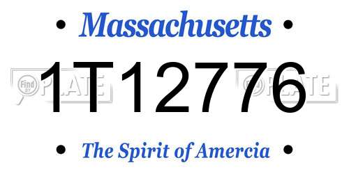 1T12776 Massachusetts License Plate
