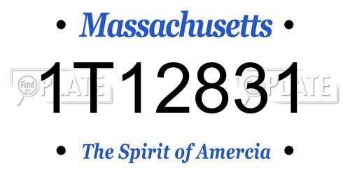 1T12831 Massachusetts License Plate