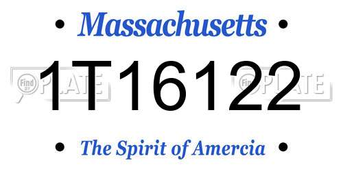 1T16122 Massachusetts License Plate