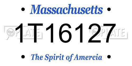 1T16127 Massachusetts License Plate