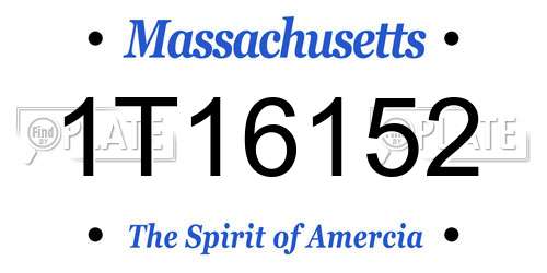 1T16152 Massachusetts License Plate