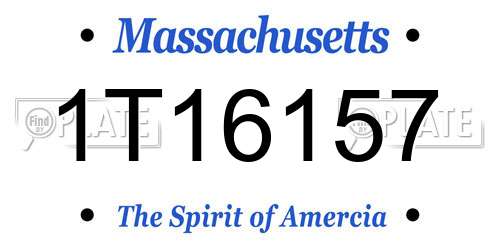 1T16157 Massachusetts License Plate