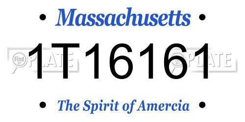 1T16161 Massachusetts License Plate