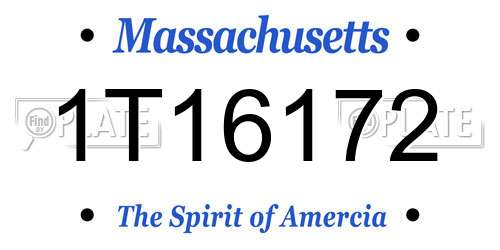1T16172 Massachusetts License Plate