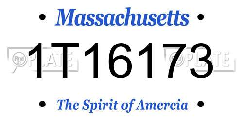 1T16173 Massachusetts License Plate