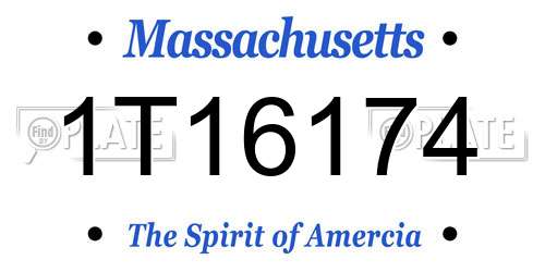 1T16174 Massachusetts License Plate