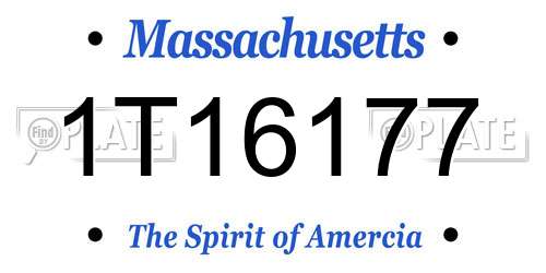 1T16177 Massachusetts License Plate