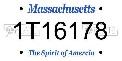 1T16178 Massachusetts License Plate