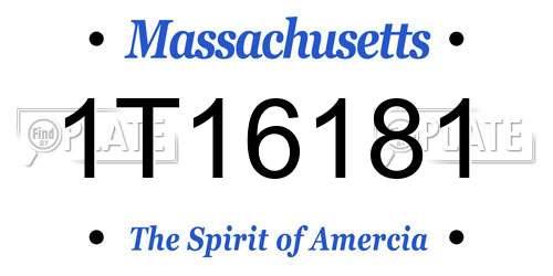 1T16181 Massachusetts License Plate