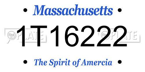 1T16222 Massachusetts License Plate