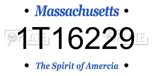 1T16229 Massachusetts License Plate