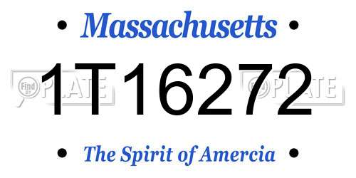 1T16272 Massachusetts License Plate