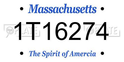 1T16274 Massachusetts License Plate
