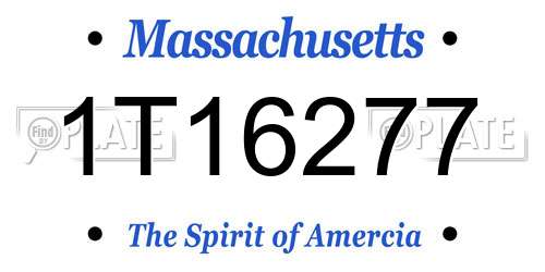 1T16277 Massachusetts License Plate