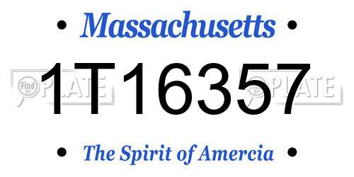 1T16357 Massachusetts License Plate