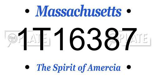 1T16387 Massachusetts License Plate