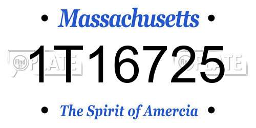 1T16725 Massachusetts License Plate