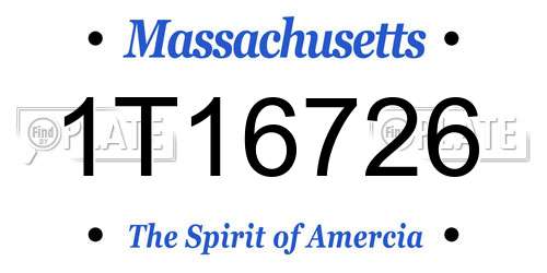 1T16726 Massachusetts License Plate