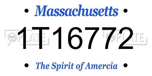 1T16772 Massachusetts License Plate