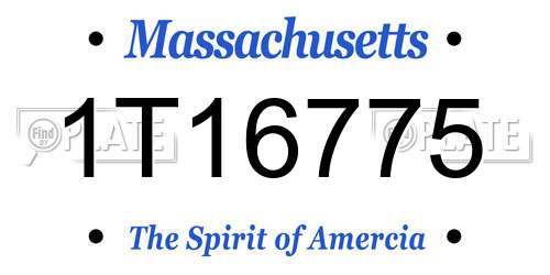 1T16775 Massachusetts License Plate