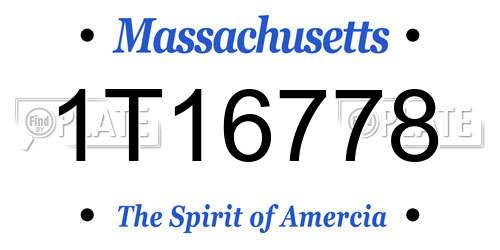 1T16778 Massachusetts License Plate