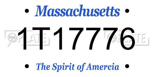 1T17776 Massachusetts License Plate