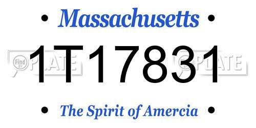 1T17831 Massachusetts License Plate
