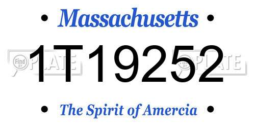 1T19252 Massachusetts License Plate