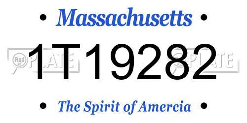 1T19282 Massachusetts License Plate