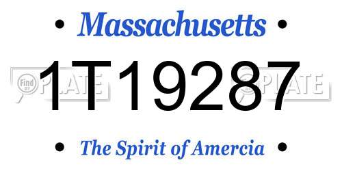 1T19287 Massachusetts License Plate