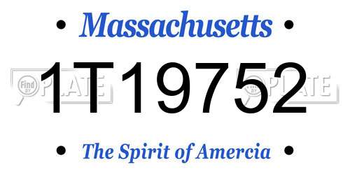 1T19752 Massachusetts License Plate