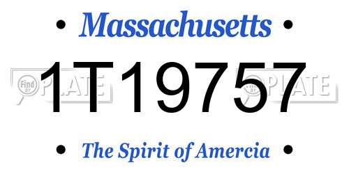 1T19757 Massachusetts License Plate