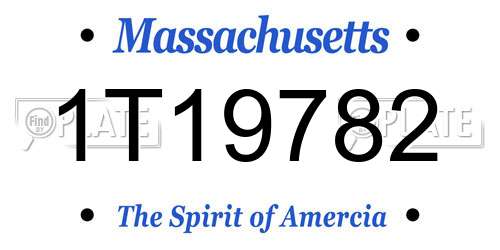 1T19782 Massachusetts License Plate