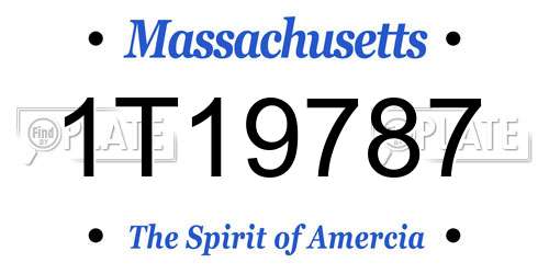 1T19787 Massachusetts License Plate