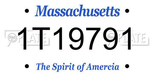 1T19791 Massachusetts License Plate