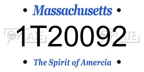 1T20092 Massachusetts License Plate