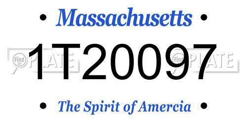 1T20097 Massachusetts License Plate