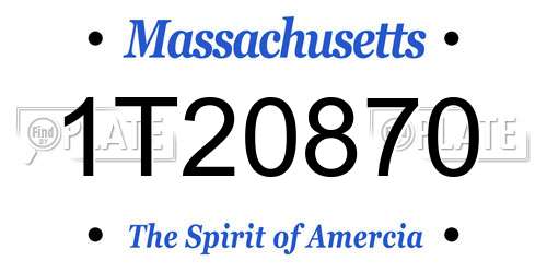 1T20870 Massachusetts License Plate