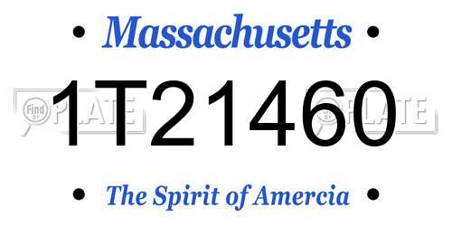 1T21460 Massachusetts License Plate