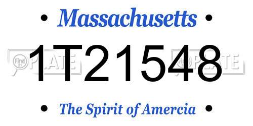 1T21548 Massachusetts License Plate