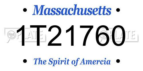 1T21760 Massachusetts License Plate
