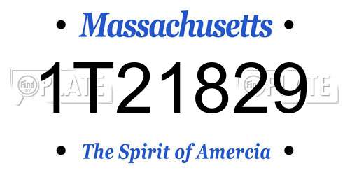1T21829 Massachusetts License Plate