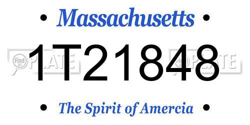 1T21848 Massachusetts License Plate