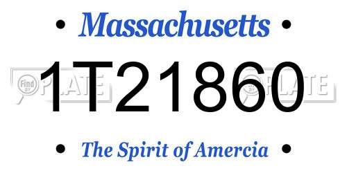 1T21860 Massachusetts License Plate