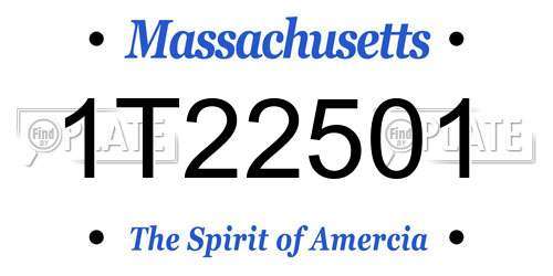 1T22501 Massachusetts License Plate